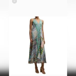 Johnny Was Multicolor V-Neck Maxi Dress